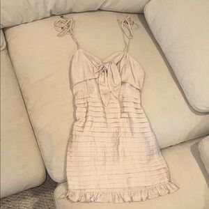 Chic Beige Strappy Mini Dress